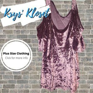 Torrid - Crushed Velvet Cold Shoulder Top - Pink/Purple - Size 4